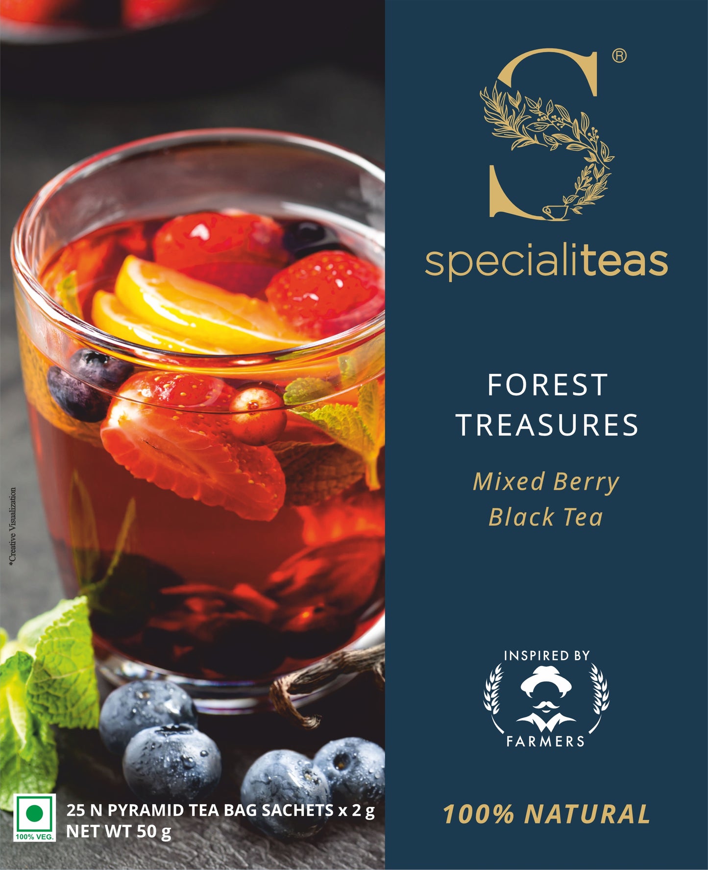 Cherise Specialiteas Forest Treasures Mixed Berry Black Tea (2 g x 25 Pyramid Tea Bags)