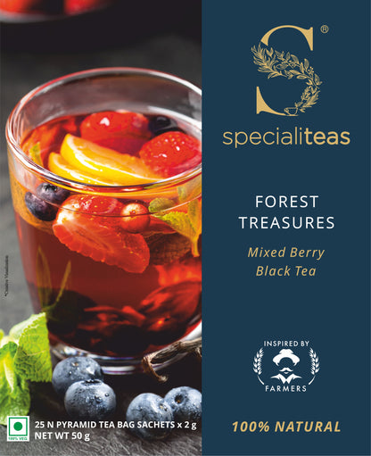 Cherise Specialiteas Forest Treasures Mixed Berry Black Tea (2 g x 25 Pyramid Tea Bags)