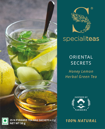 Cherise Specialiteas Oriental Secrets Honey Lemon Herbal Green Tea (2 g x 25 Pyramid Tea Bags)