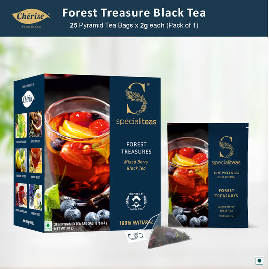 Cherise Specialiteas Forest Treasures Mixed Berry Black Tea (2 g x 25 Pyramid Tea Bags)
