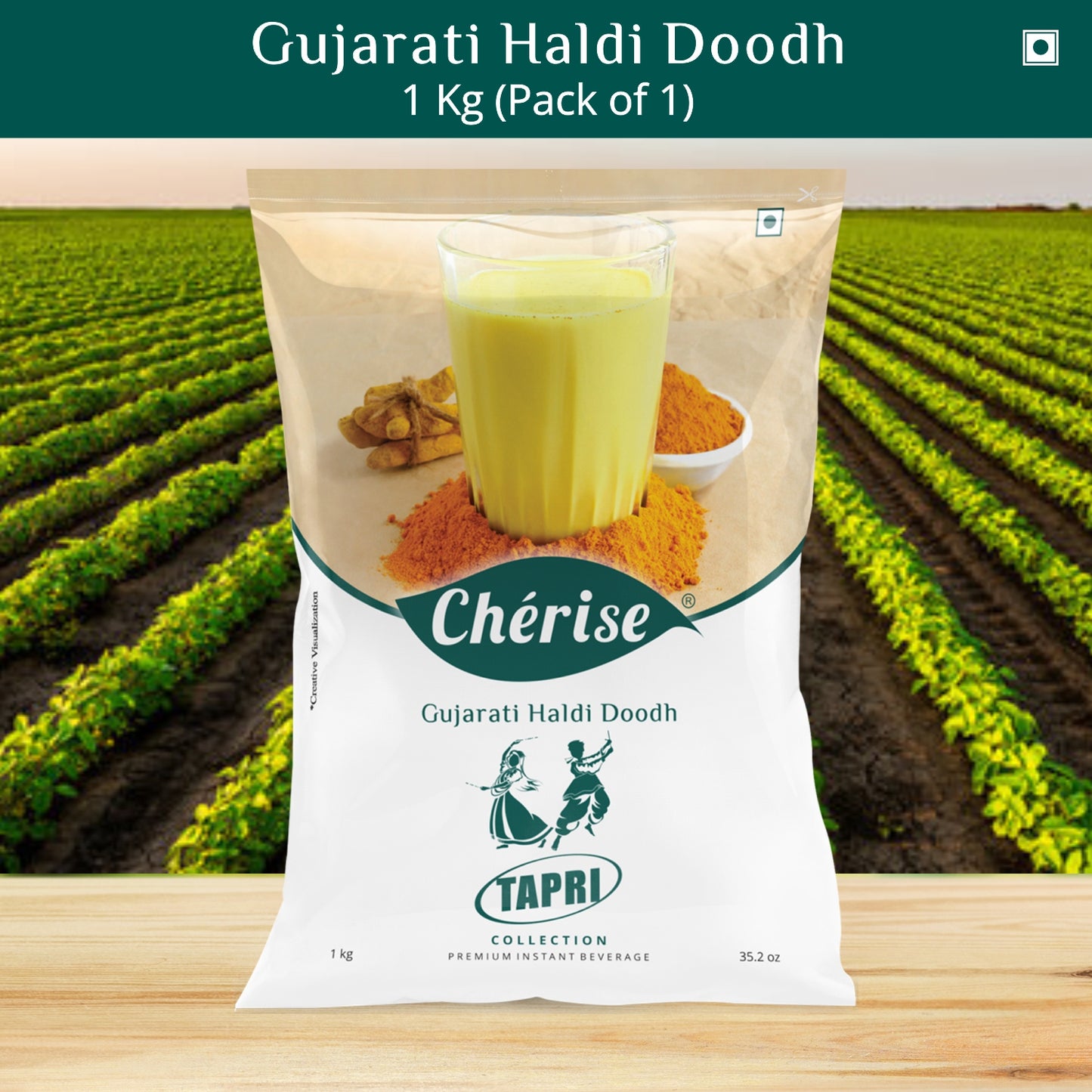 Cherise Tapri Premium Gujarati Haldi Doodh, Instant Milk Premix (1 Kg Pouch)