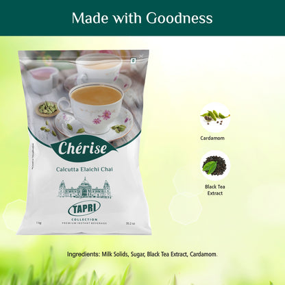 Cherise Tapri Premium Calcutta Elaichi Chai, Instant Tea Premix (1 Kg Pouch)