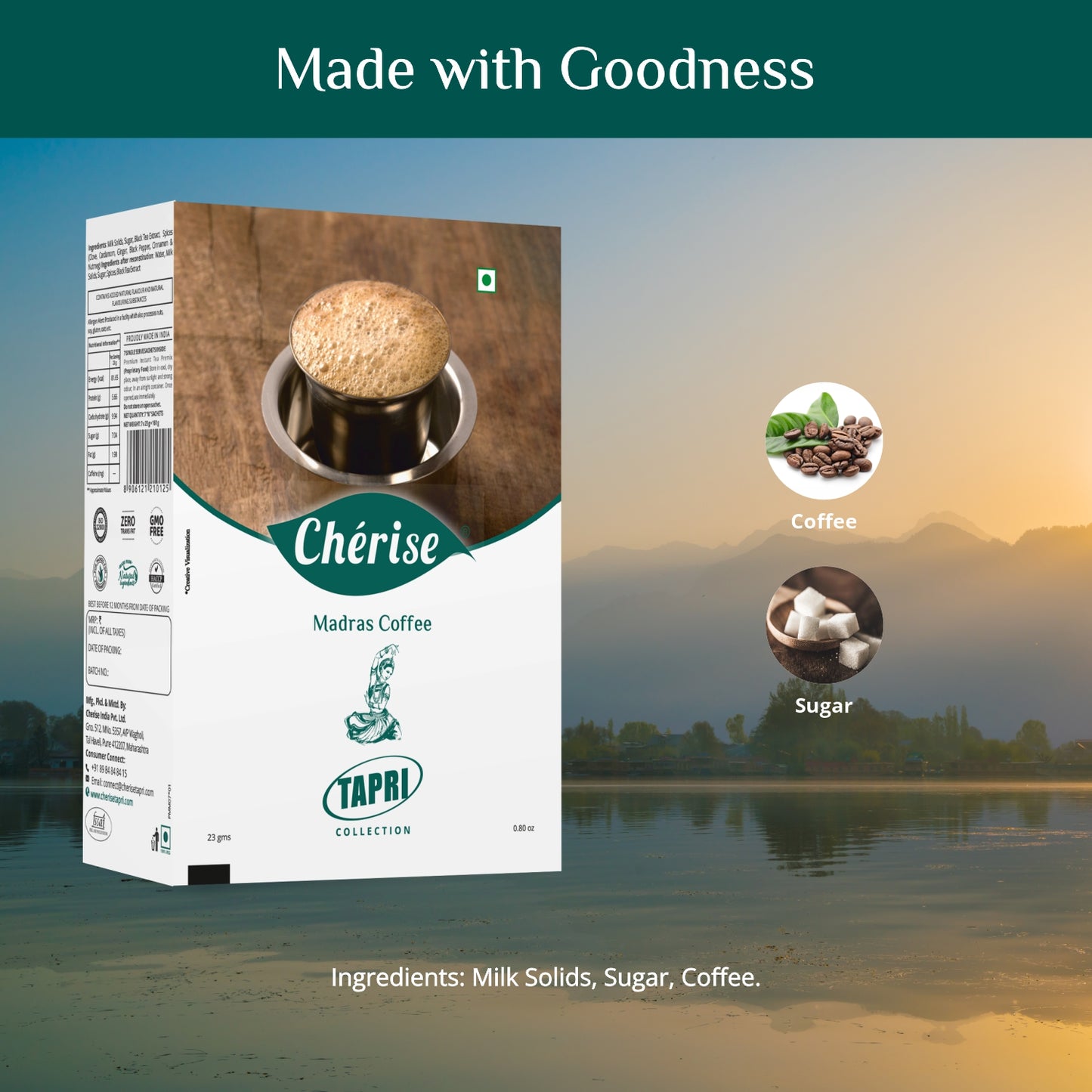 Cherise Tapri Premium Madras Coffee Instant Premix (23 g x 7 Sachets)