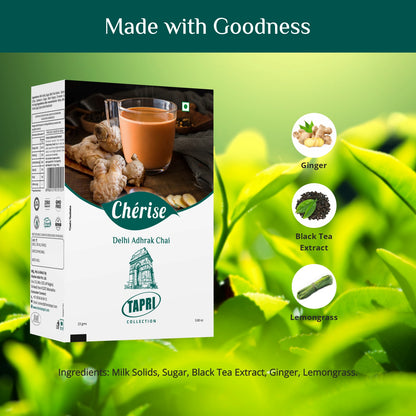 Cherise Tapri Premium Delhi Adhrak Chai, Instant Tea Premix (23 g x 7 Sachets)