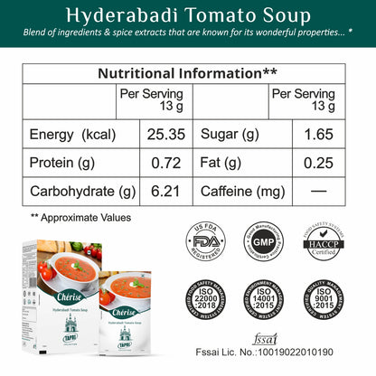 Cherise Tapri Premium Hyderabadi Tomato Soup Premix, 13 g x 7 Sachets (Pack of 2)