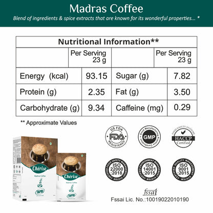 Cherise Tapri Premium Madras Coffee Instant Premix (23 g x 7 Sachets)