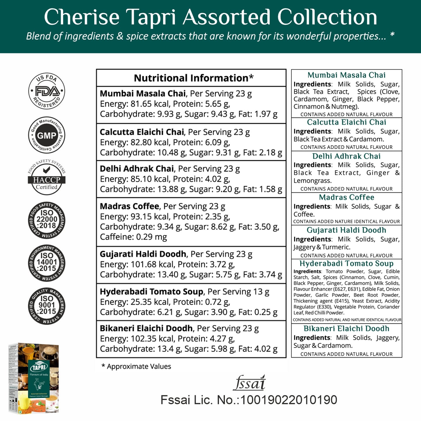 Cherise Tapri Assorted Collection