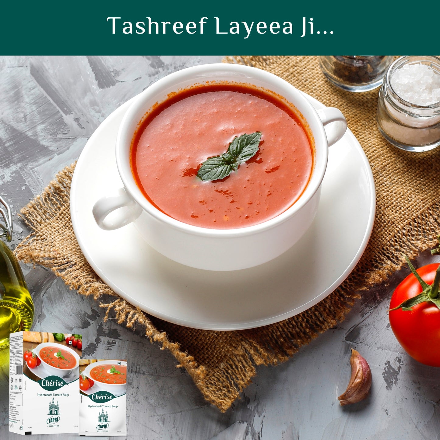 Cherise Tapri Premium Hyderabadi Tomato Soup Premix, 13 g x 7 Sachets (Pack of 2)