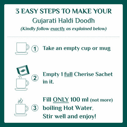 Cherise Tapri Premium Gujarati Haldi Doodh, Instant Milk Premix 23 g x 7 Sachets, (Pack of 2)