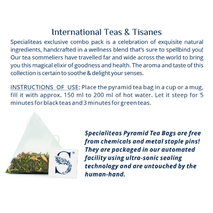 Cherise Specialiteas Assorted Black Teas and Green Teas (2 g x 25 Pyramid Tea Bags)