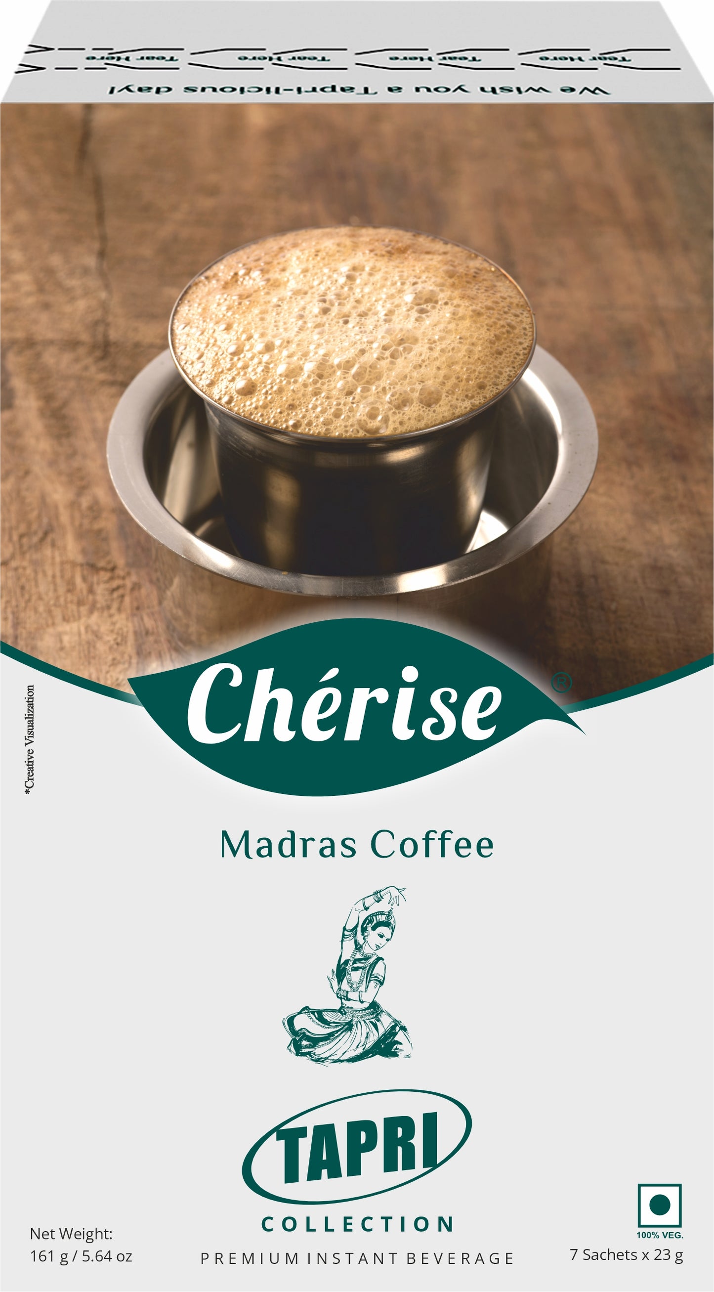 Cherise Tapri Premium Madras Coffee Instant Premix, 23 g x 7 Sachets (Pack of 2)