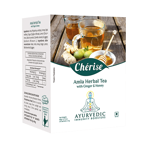 Cherise Amla Herbal Tea With Ginger and Honey, Ayurvedic Immunity Booster (3 g x 20 Sachets)