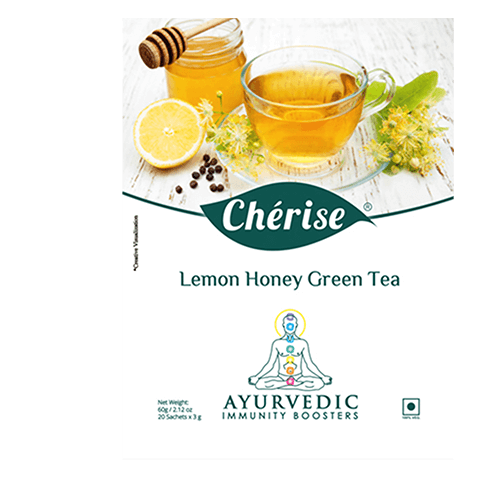 Cherise Lemon Honey Green Tea, Ayurvedic Immunity Booster (3 g x 20 Sachets)