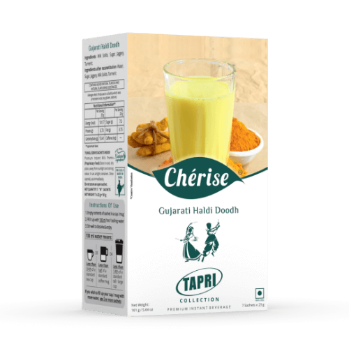 Cherise Tapri Premium Gujarati Haldi Doodh, Instant Milk Premix (23 g x 7 Sachets)