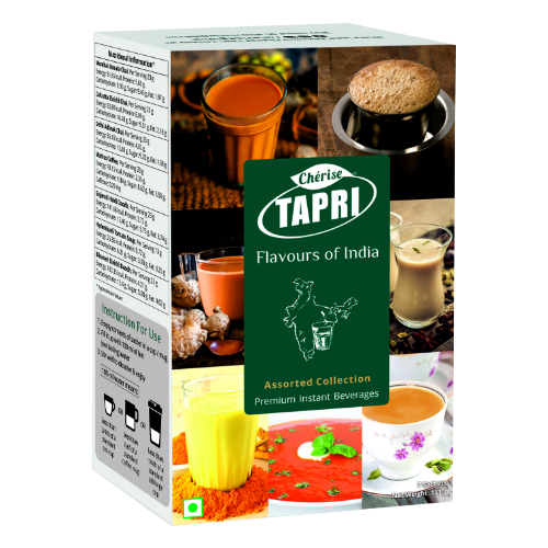 Cherise Tapri Premium Instant Tea, Coffee, Milk & Soup Premixes | Assorted Box | 151 Grams