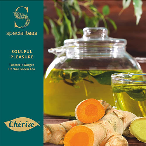 Cherise Specialiteas Soulful Pleasure Turmeric Ginger Herbal Green Tea (2 g x 25 Pyramid Tea Bags)