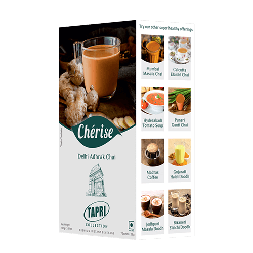 Cherise Tapri Premium Delhi Adhrak Chai, Instant Tea Premix (23 g x 7 Sachets)