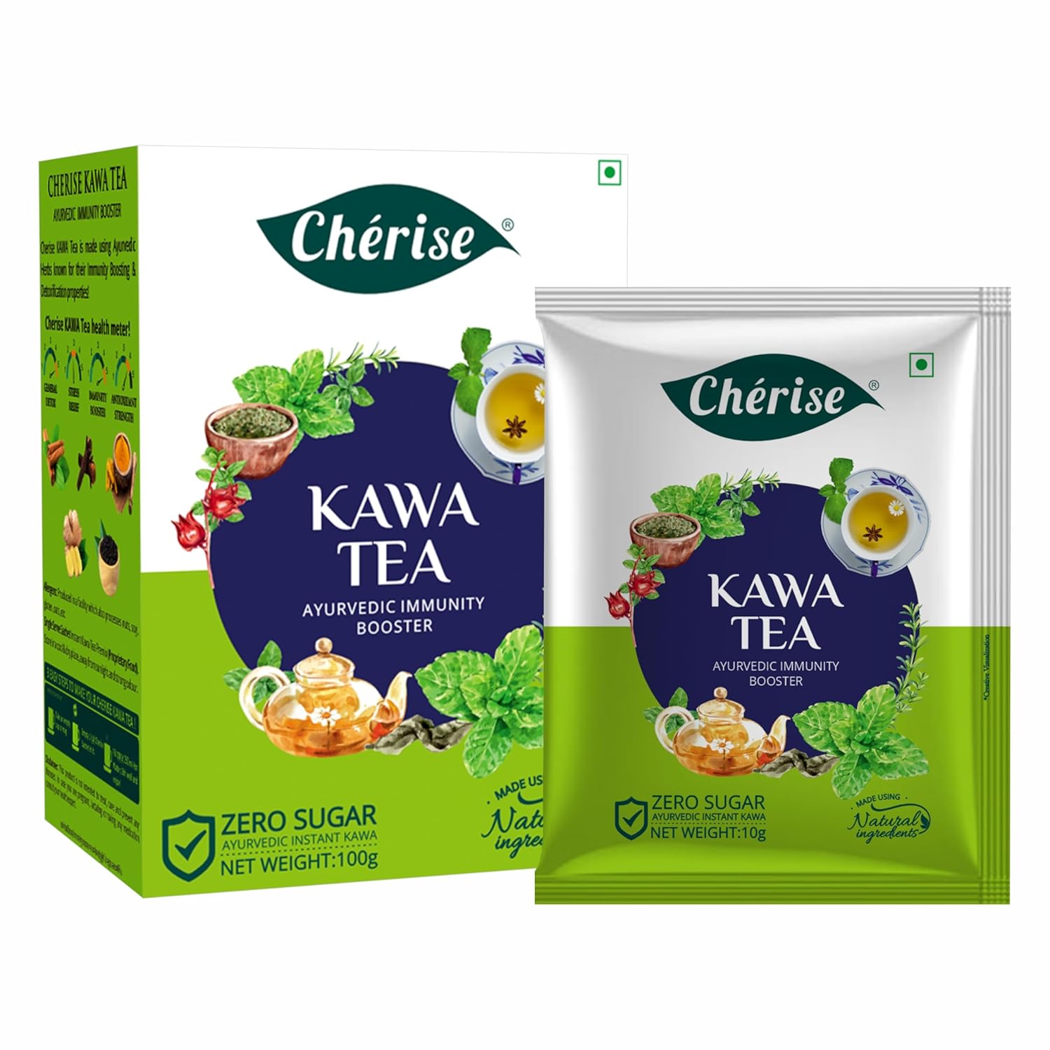 Cherise Kawa Tea - Detox Green Tea Drink, 10g x 10 Sachets