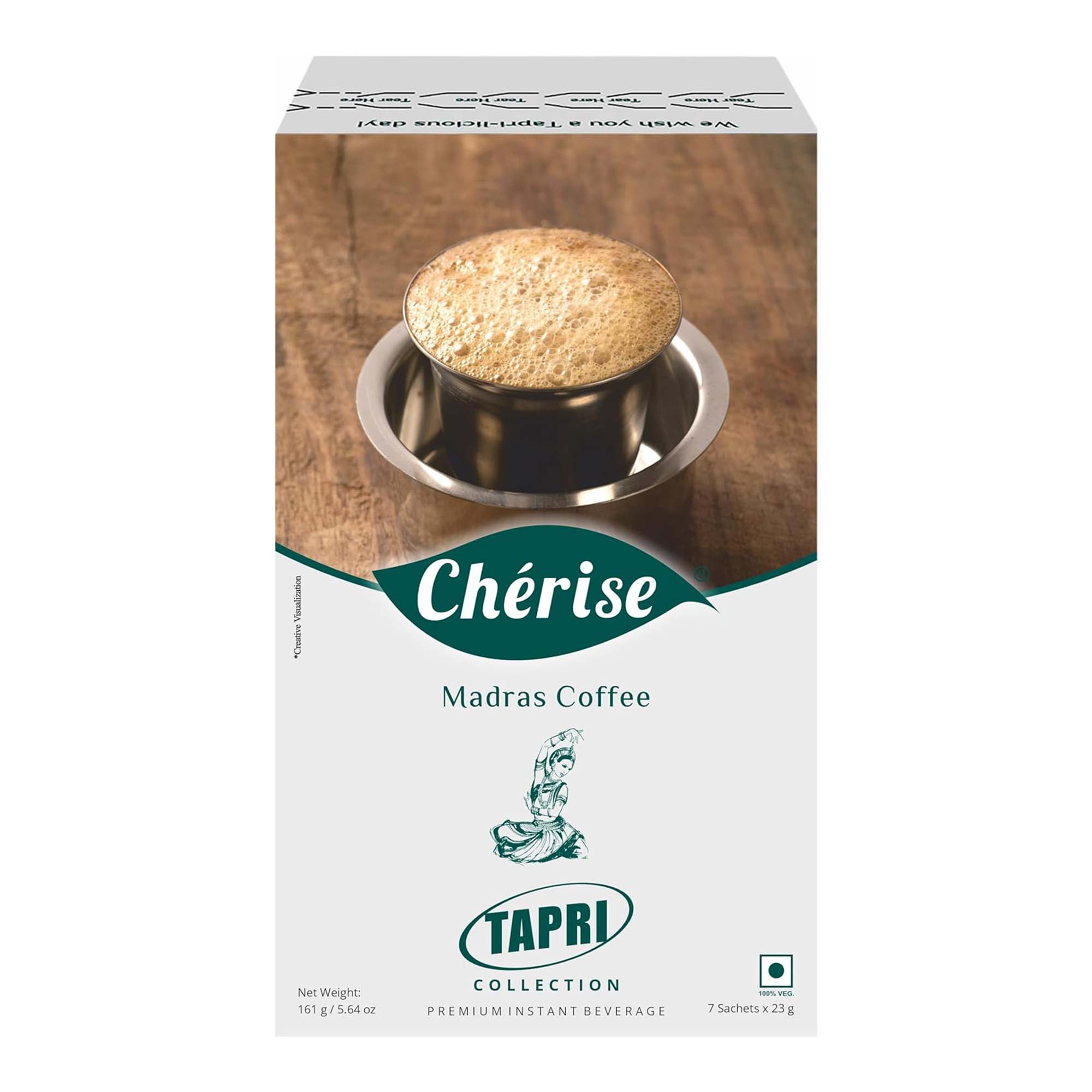 Cherise Tapri Premium Madras Coffee Instant Premix, 23 g x 7 Sachets (Pack of 2)