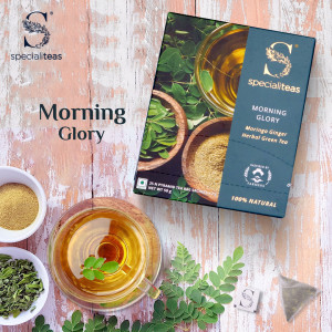 cherise-specialiteas-morning-glory-moringa-ginger-herbal-green-tea-25-tea-bags-x-2-gm-50-gm-100-natural-farm-fresh-range-of-exotic-teas-and-herbs