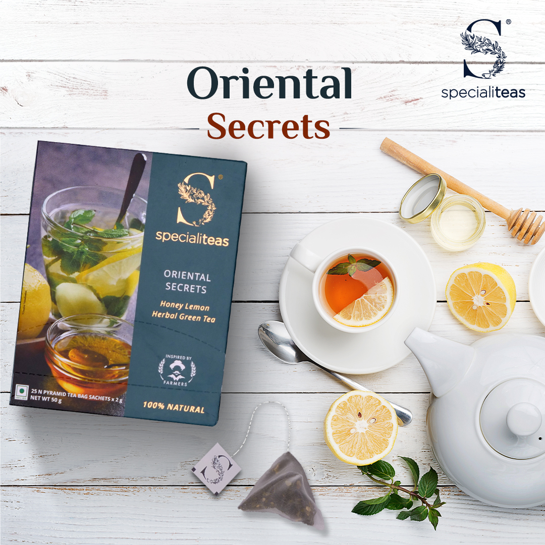 Cherise Specialiteas Oriental Secrets Honey Lemon Herbal Green Tea (2 g x 25 Pyramid Tea Bags)