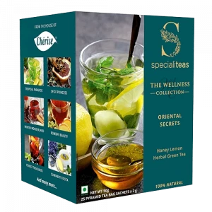 cherise-specialiteas-oriental-secrets-honey-lemon-herbal-green-tea-25-tea-bags-x-2-gm-50-gm-100-natural-farm-fresh-range-of-exotic-teas-and-herbs
