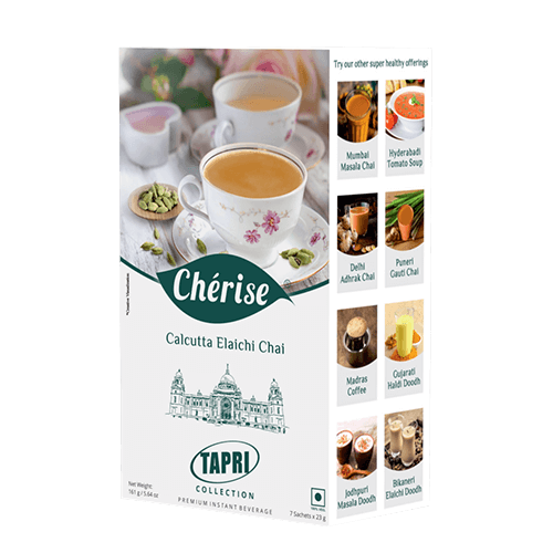 Cherise Tapri Premium Calcutta Elaichi Chai, Instant Tea Premix (23 g x 7 Sachets)